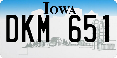 IA license plate DKM651
