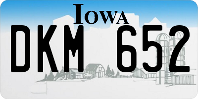 IA license plate DKM652
