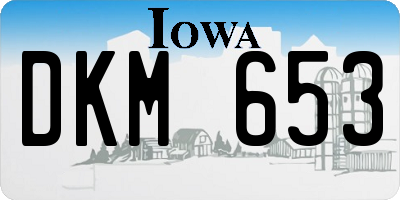 IA license plate DKM653