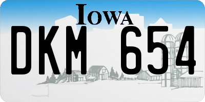 IA license plate DKM654