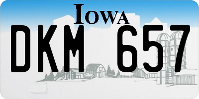 IA license plate DKM657