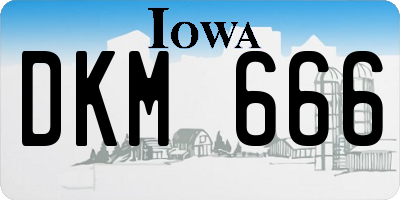 IA license plate DKM666