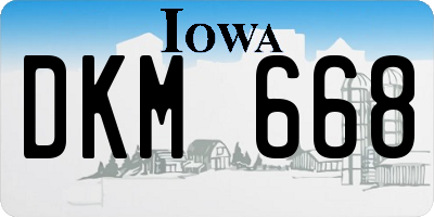 IA license plate DKM668
