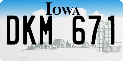 IA license plate DKM671