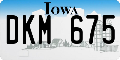IA license plate DKM675