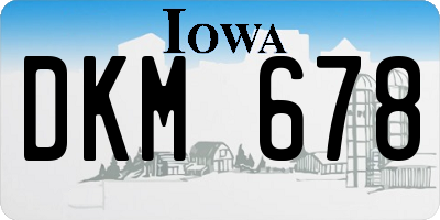 IA license plate DKM678