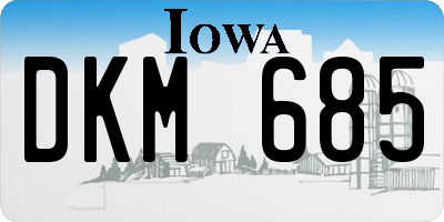 IA license plate DKM685
