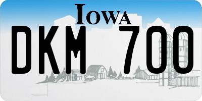 IA license plate DKM700