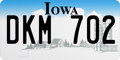 IA license plate DKM702