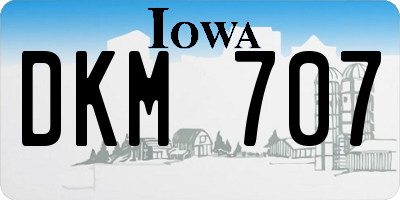 IA license plate DKM707