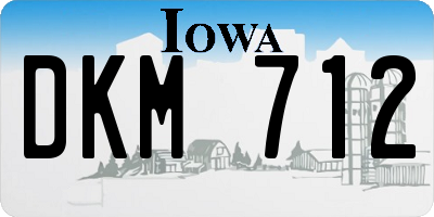 IA license plate DKM712