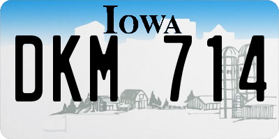 IA license plate DKM714