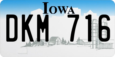 IA license plate DKM716