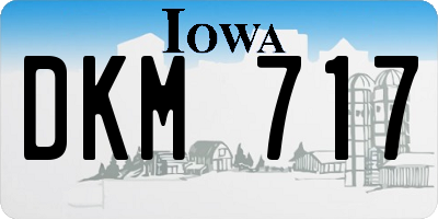 IA license plate DKM717