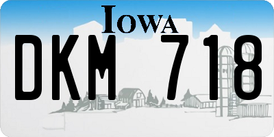 IA license plate DKM718