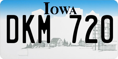 IA license plate DKM720