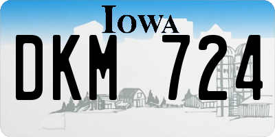 IA license plate DKM724