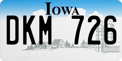 IA license plate DKM726