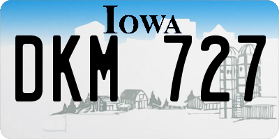 IA license plate DKM727