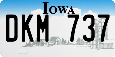 IA license plate DKM737