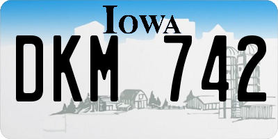 IA license plate DKM742