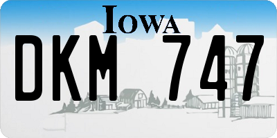 IA license plate DKM747