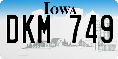 IA license plate DKM749