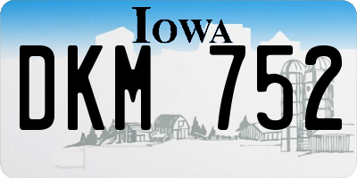 IA license plate DKM752