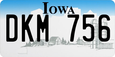 IA license plate DKM756