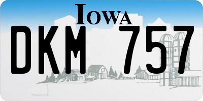 IA license plate DKM757