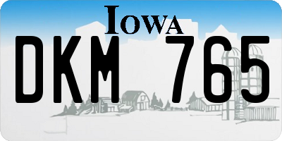 IA license plate DKM765