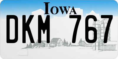 IA license plate DKM767