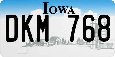 IA license plate DKM768