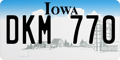 IA license plate DKM770