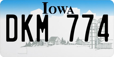 IA license plate DKM774