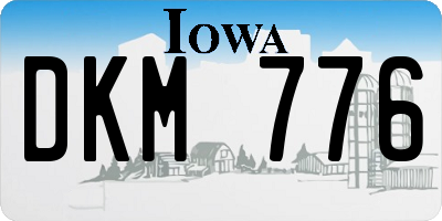 IA license plate DKM776