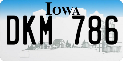 IA license plate DKM786