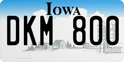 IA license plate DKM800