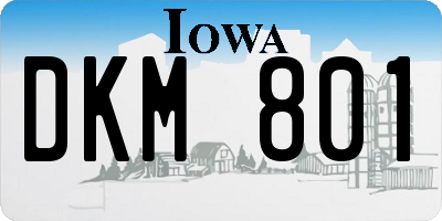 IA license plate DKM801