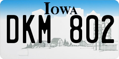 IA license plate DKM802