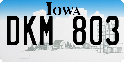 IA license plate DKM803