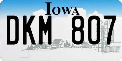 IA license plate DKM807