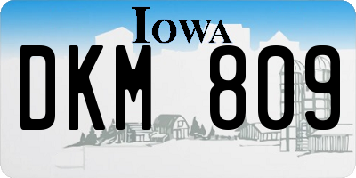 IA license plate DKM809