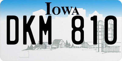 IA license plate DKM810