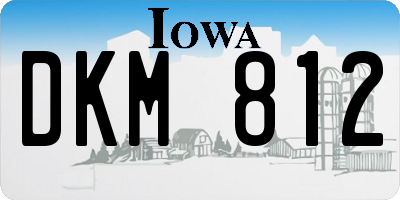 IA license plate DKM812