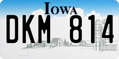 IA license plate DKM814