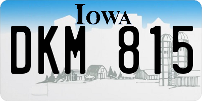 IA license plate DKM815