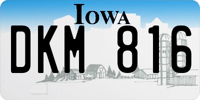 IA license plate DKM816