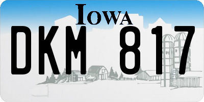 IA license plate DKM817