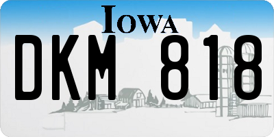 IA license plate DKM818